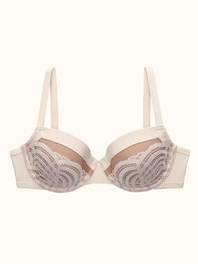 ThirdLove Deco Lace Demi Bra 38C Nude White Lace Elegant Sexy